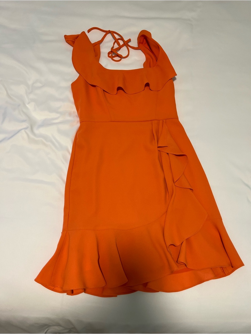 BCBGMaxAzria Orange Ruffle Mini Dress - Picture 1 of 5
